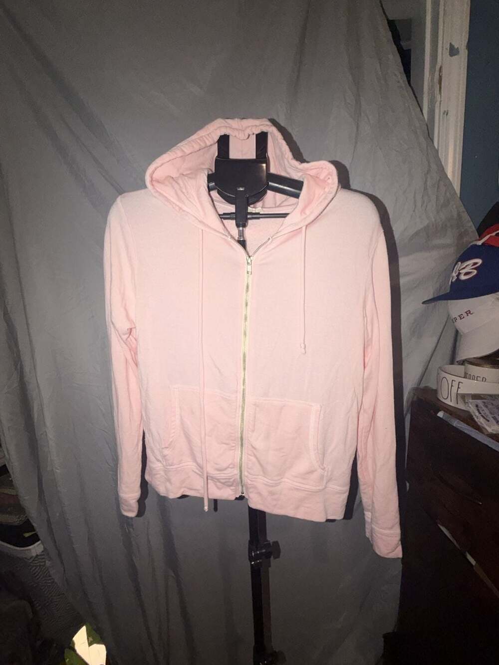 78 & Sunny Zip Up Hoodie Size L Pink Modal Blend